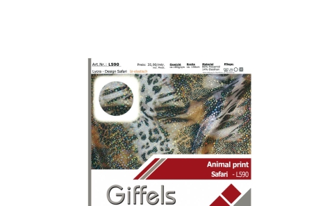 Preview: Lycra - Design Safari mit Foil gold-holo