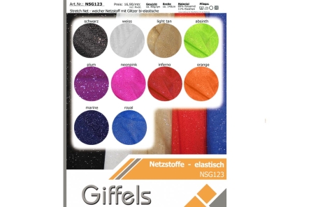 Preview: Netzstoff mit Glitzer