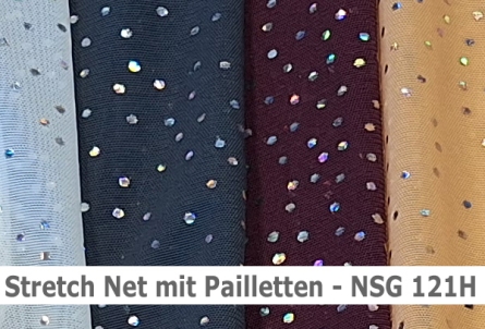 Preview: Stretch net - weicher Netzstoff mit Holo-Pailletten