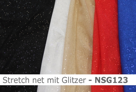 Preview: Netzstoff mit Glitzer