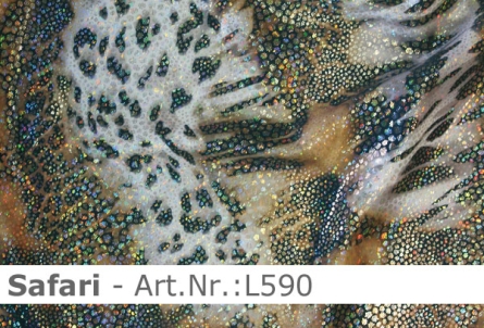 Preview: Lycra - Design Safari mit Foil gold-holo