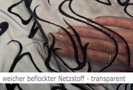 Preview: Stretch net - weicher Netzstoff beflockt