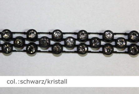 Preview: Strassband 3reihig - kristall