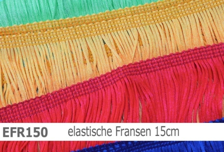 Preview: elastische Tactel-Franse 15cm - reduzierte Farben